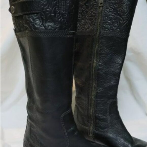 Timberland Earthkeeper Zip up black leather boots women's 8M - Picture 1 of 4